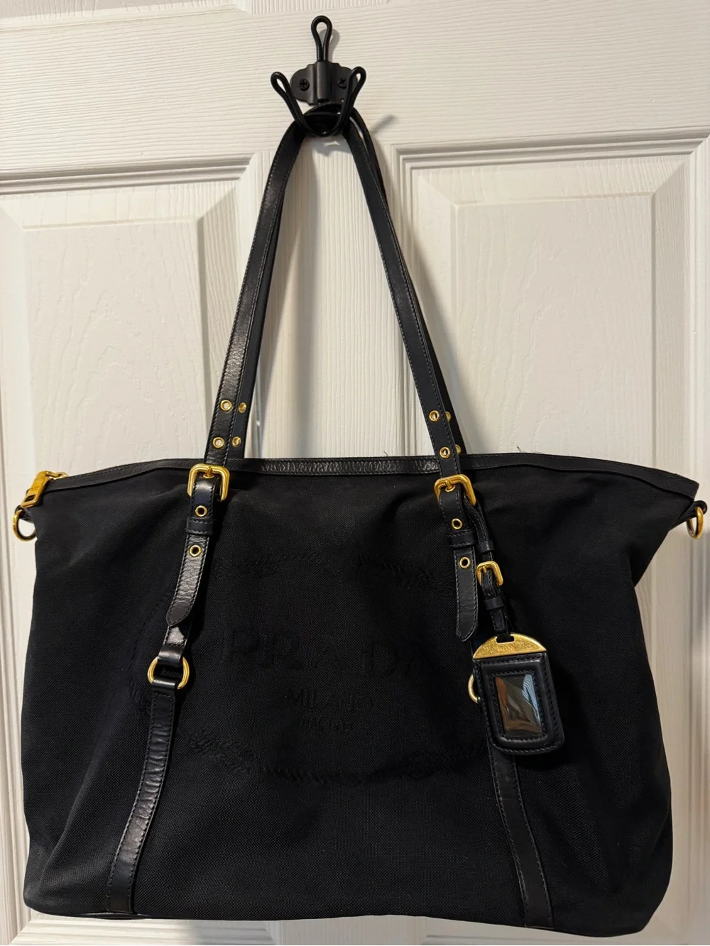 Prada Milano Jacquard Tote - Authentic
